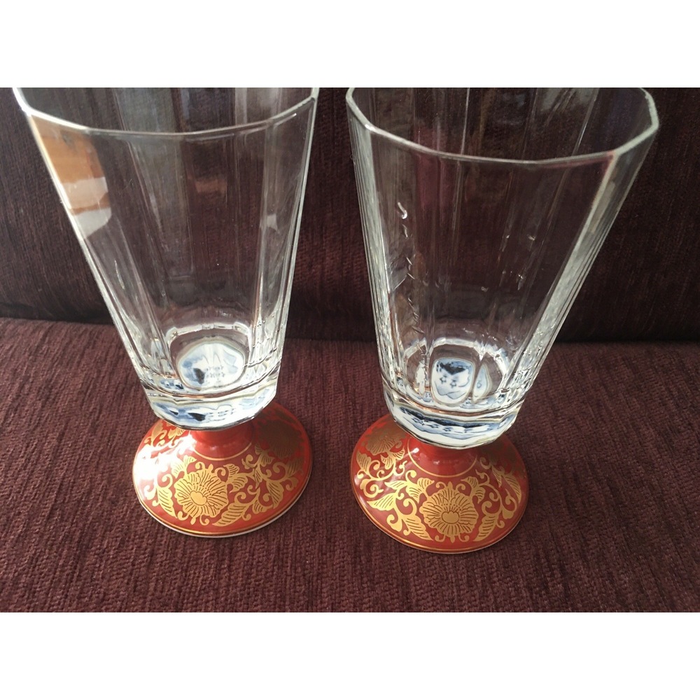 Vintage Sake Glass Set of 2 Mid Century Modern Japan Eames Era picture inside